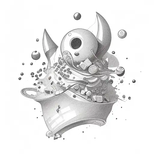 Seratonin Molecule With Coffee And Chocolate On The Ends