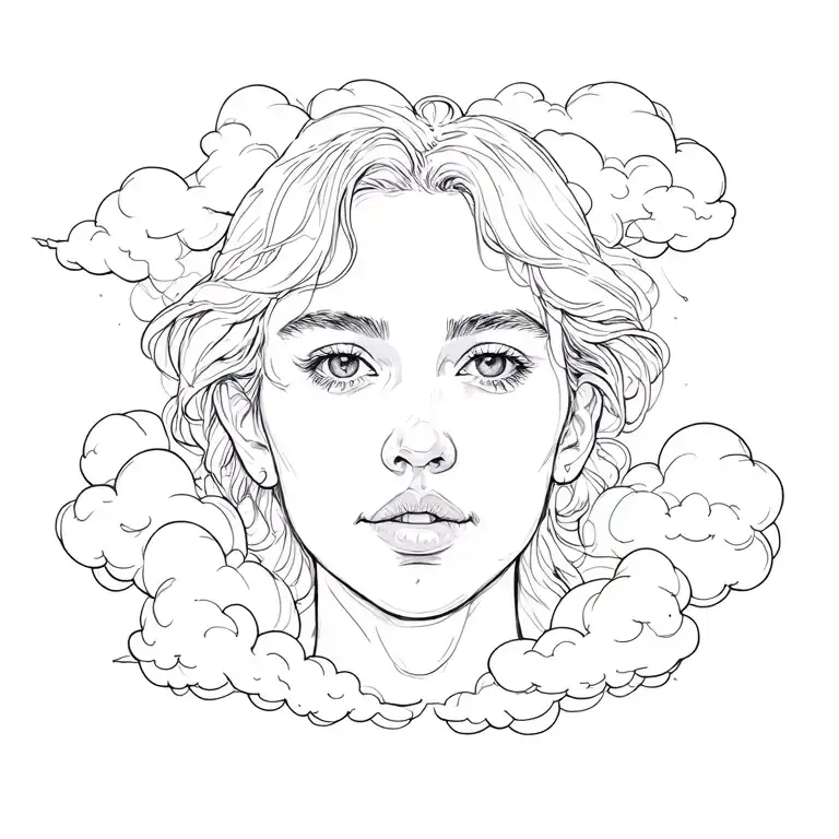 Portrait Surrounded By Clouds
