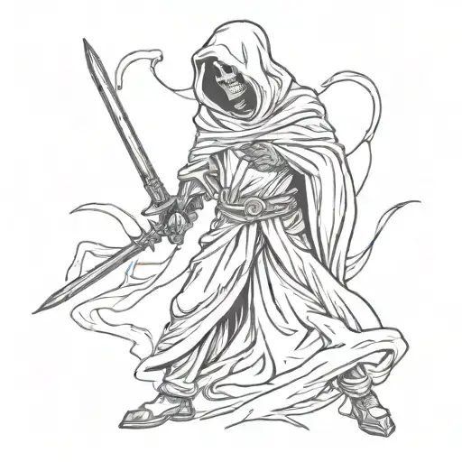 Grim Reaper With A Medieval Sword