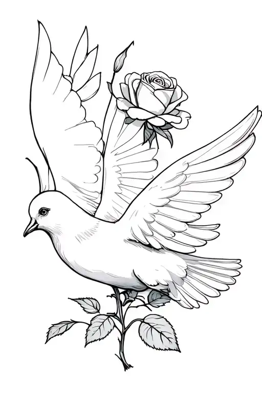 Dove In The Flight Under It Rose 1 Bud