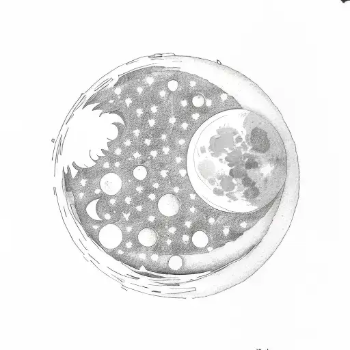 Moon Phases With Flowers Around