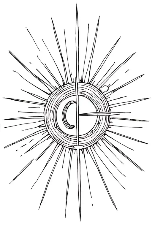 Constellation Of The Lyre And Sun Rays In Vertical Fine Lines