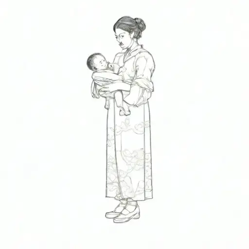 A Woman Holding A Baby