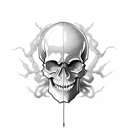 Skull With Lightnings