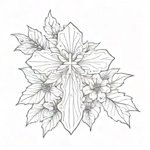 Small Cross With November Birth Flower