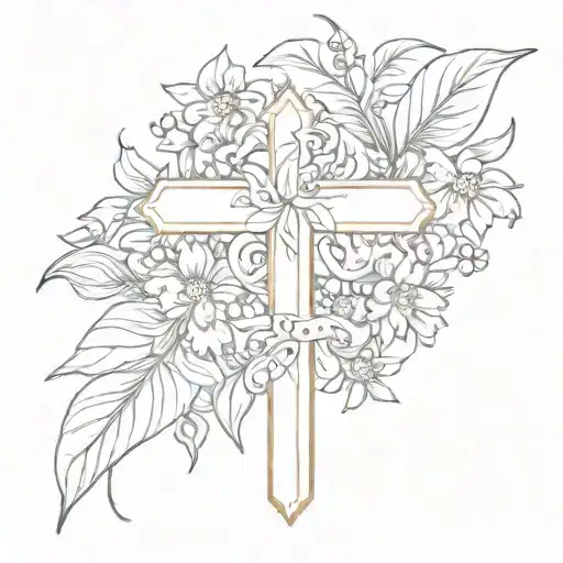 Simple Cross With November Birth Flower