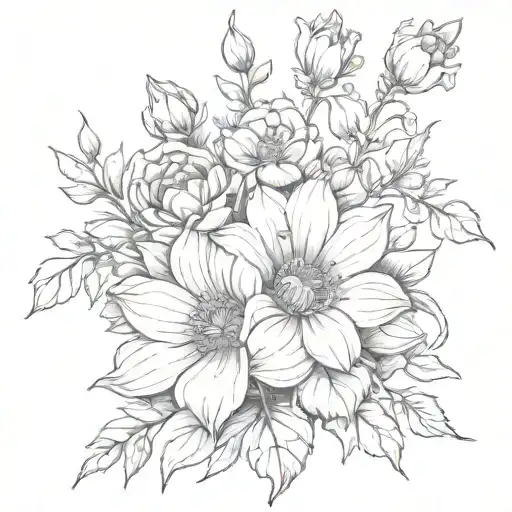 March April May Birth Flower Bouquet