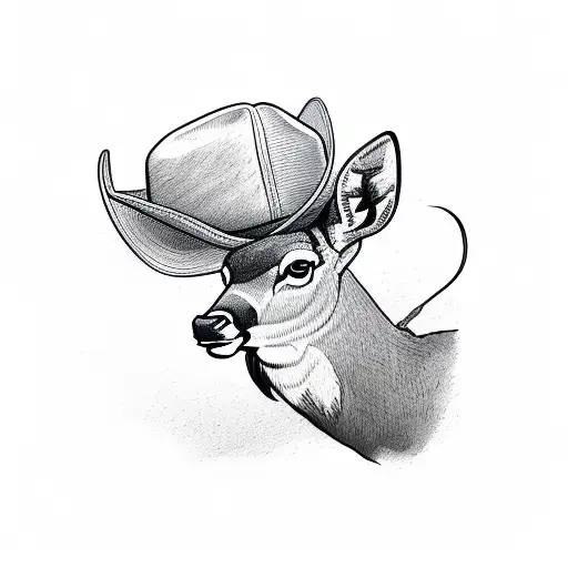 Deer With Cowboy Hat