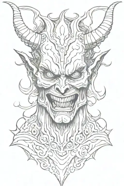 Demon Face In The Style Of Will Geary