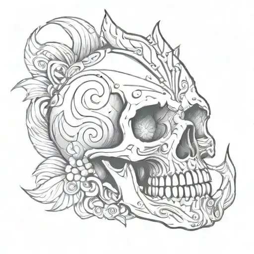 Skull Soft Shading Tribal