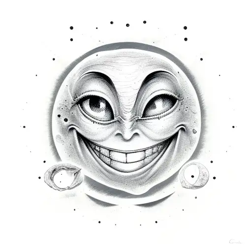 Creepy Crescent With Smile