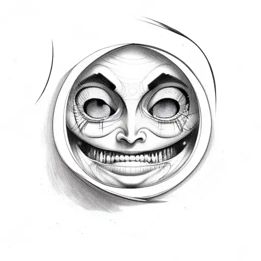 Creepy Crescent With Smile