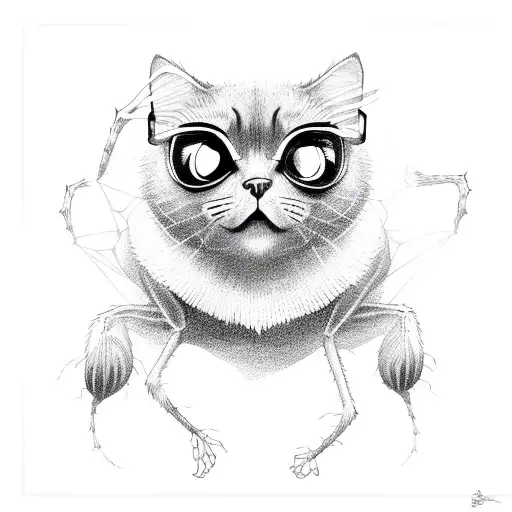 Black Cat With Spiders