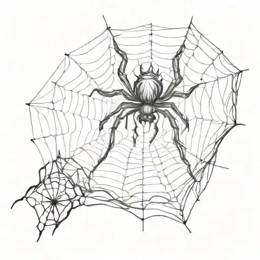 Spider Descending From Spider Web