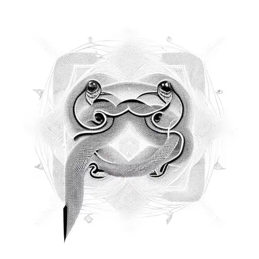 Abstract Geometric Design Incorporating Snake Scales And Barbed Wire