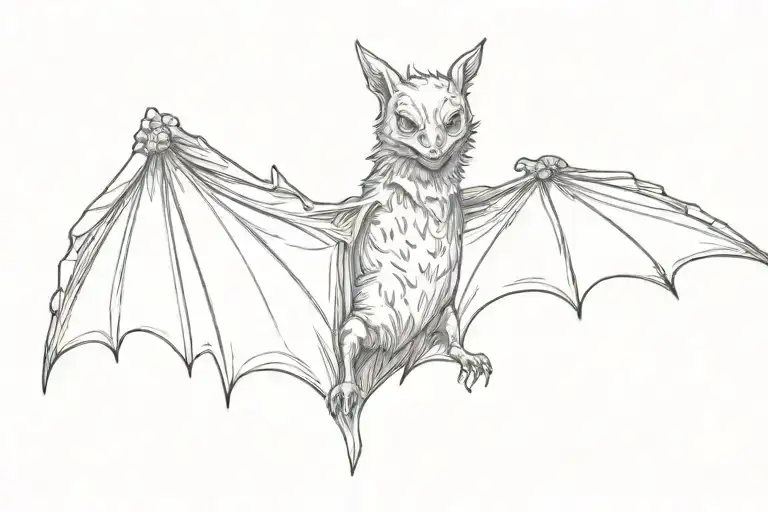 Bat With Open Wings