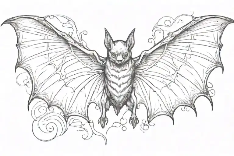 Bat With Open Wings For