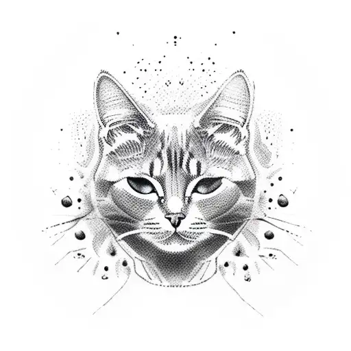 Cat Silhouette Made Out Of Coffee Beans