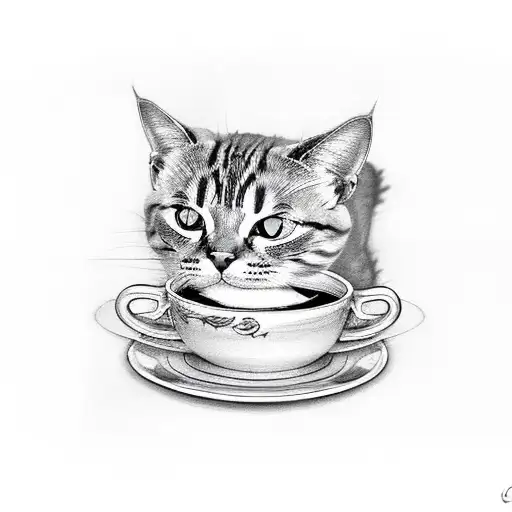 Cat Lounging On A Coffee Cup Word Ananicole