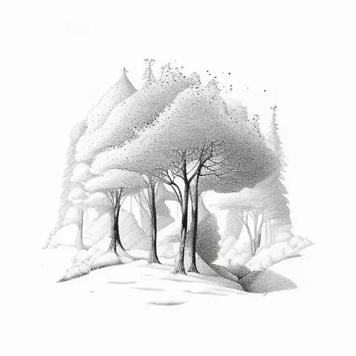 Nature Forest Trees Mountains