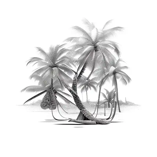Combine A Palm Tree And A Monkey Swinging From It In A Tropical Setting