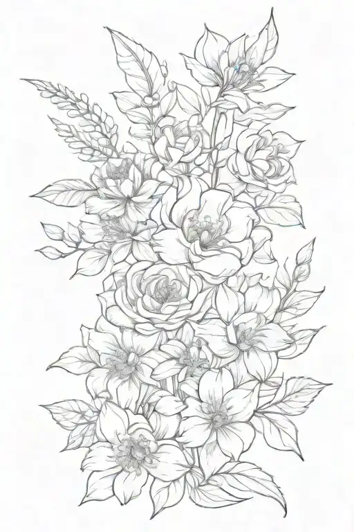 February March August Birth Flower Bouquet