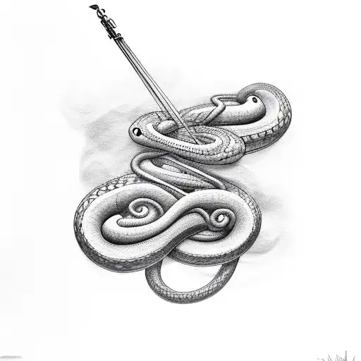 Music Notes Intertwined With Snake Coils