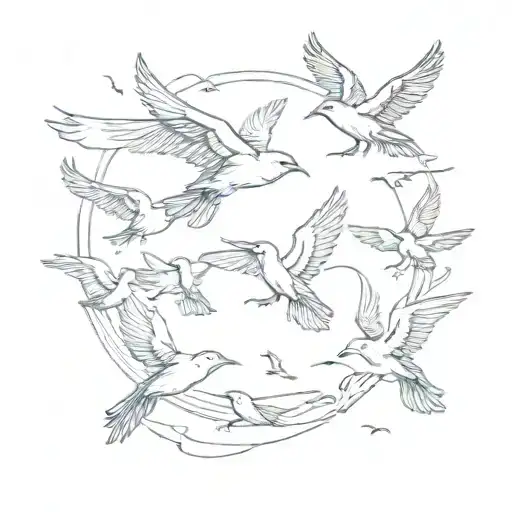 Birds Flying Away Or Important Date