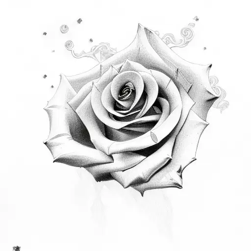 Cross With Rose And Numbers 490