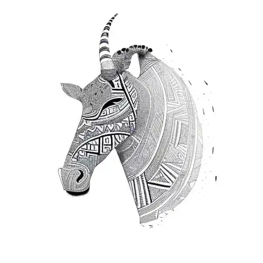 African Tribal Patterns Intertwined With Wildlife Imagery