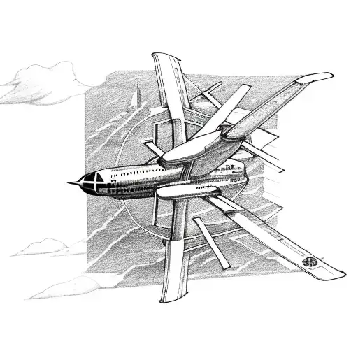 Airplane Flying Over A Detailed Cityscape