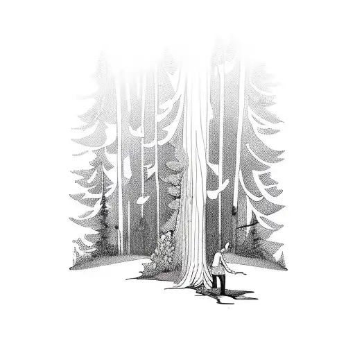 A Man Surviving In The Forest