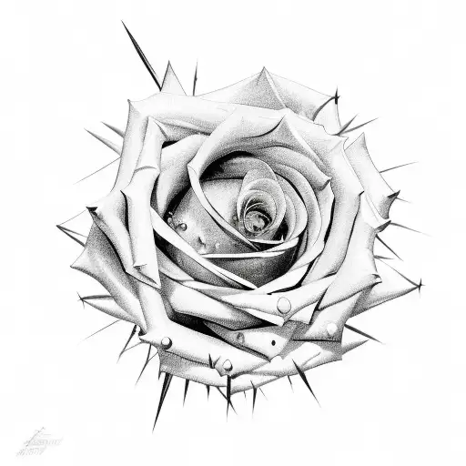 A Rose Surrounded By Spikes