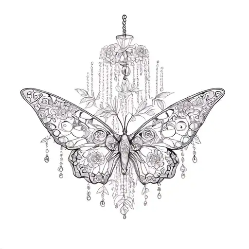 Butterfly Chandelier Mandala Gemini Flowers