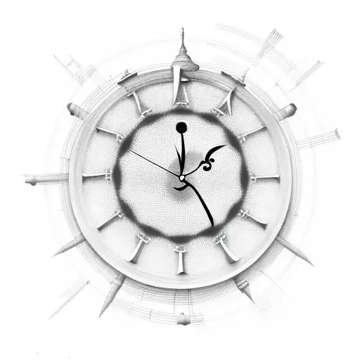 Clock With Clouds And Music Notes