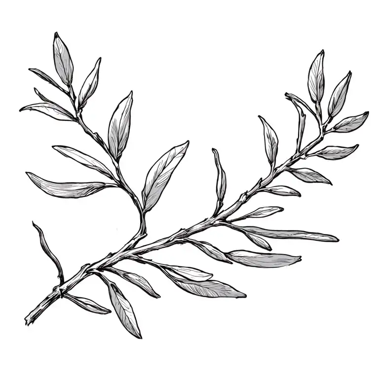 Olive Branch Wrapped Along Collarbone