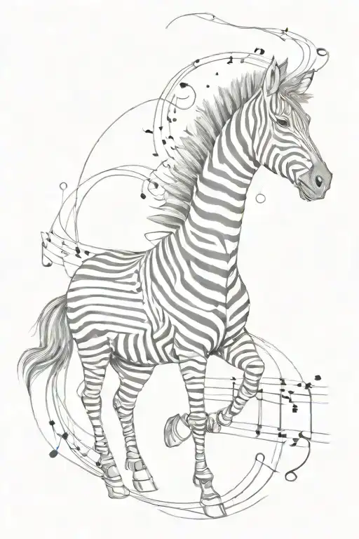 Zebra And Music Intertwined Within