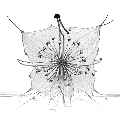 Centipede On Red Spider Lily