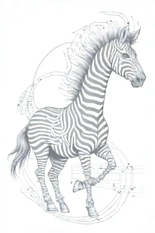 Zebra And Music Intertwined Within