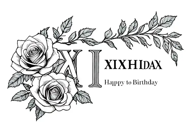 Roman Numeral Birthday With Roses