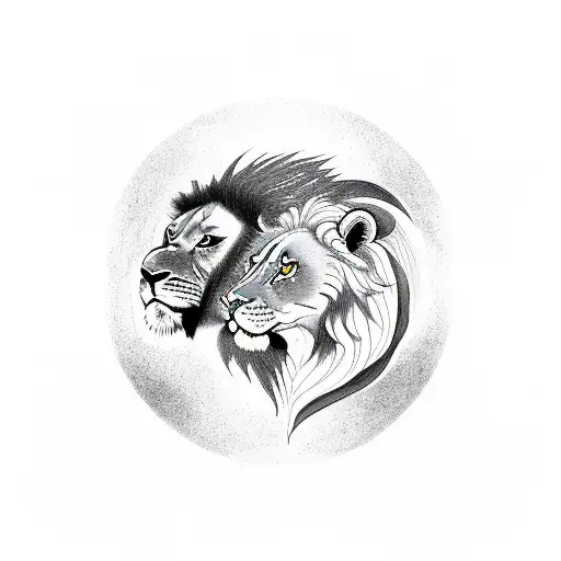 Yin And Yang Lion And Lioness