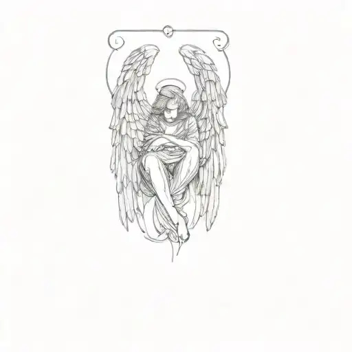 A Tattoo Of An Angel With Wings