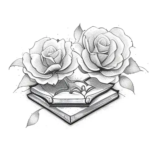 Sword With Book And Flowers