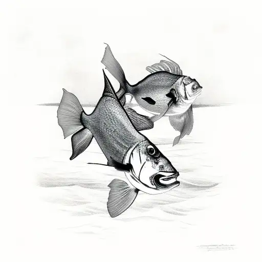 2 Fish One Red On Blacm