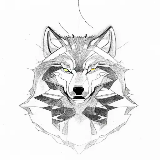 Simple Sketch Of Fenrir Wolf With Lightning