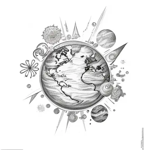 Planet With Crystal And Flower