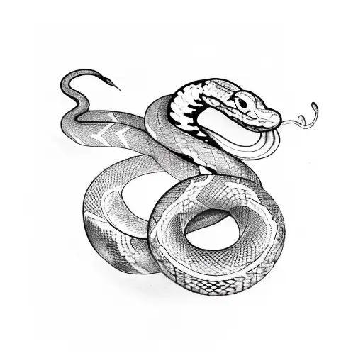 Snake With Orchid Around