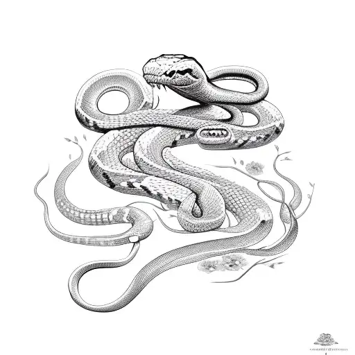 Snake In Flowers From Hell's Paradise