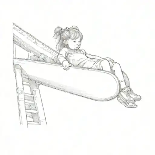 A Little Girl On A Slide