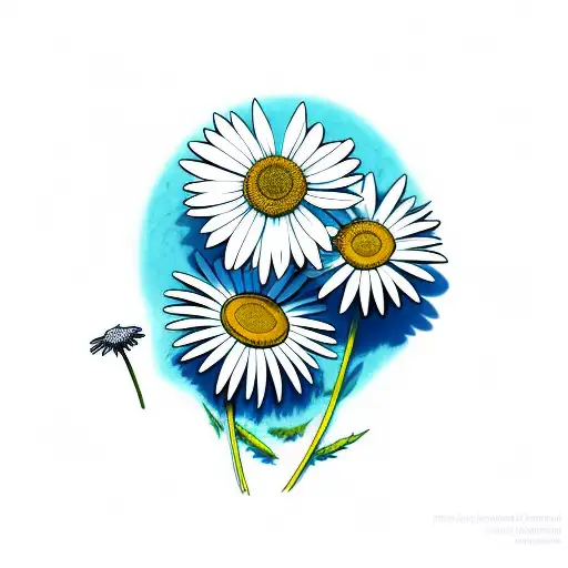 Three Oxeye Daisies Without Background